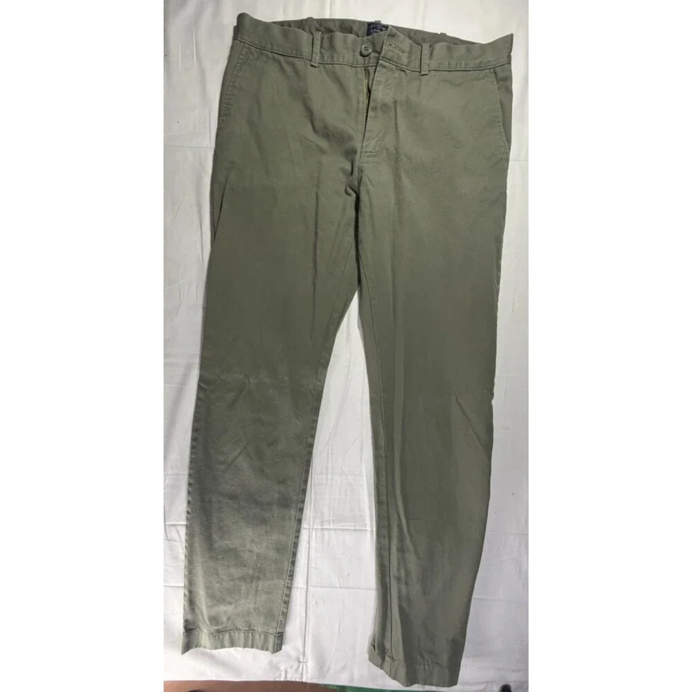 J.Crew The Driggs Chino Pants Men's 32x32 Olive Green Slim Fit Casual